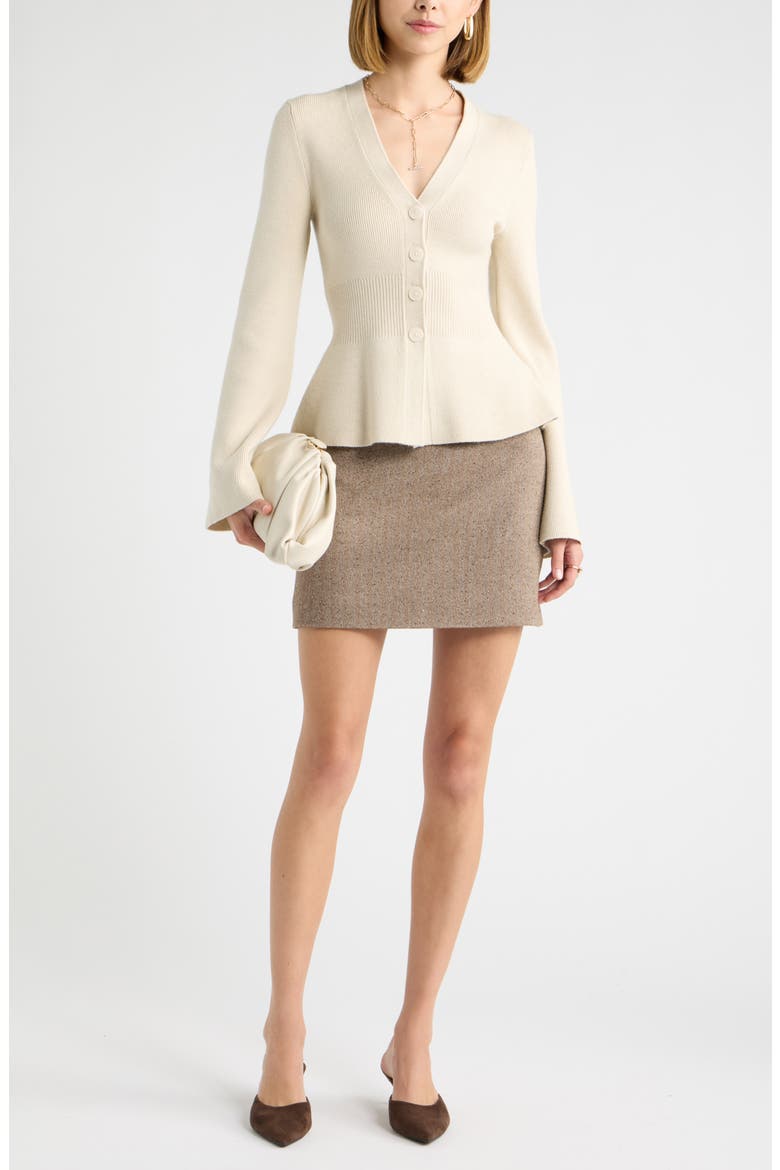 Softluxe Ribbed Waist Cardigan, Alternate, color, BEIGE OATMEAL LIGHT HEATHER