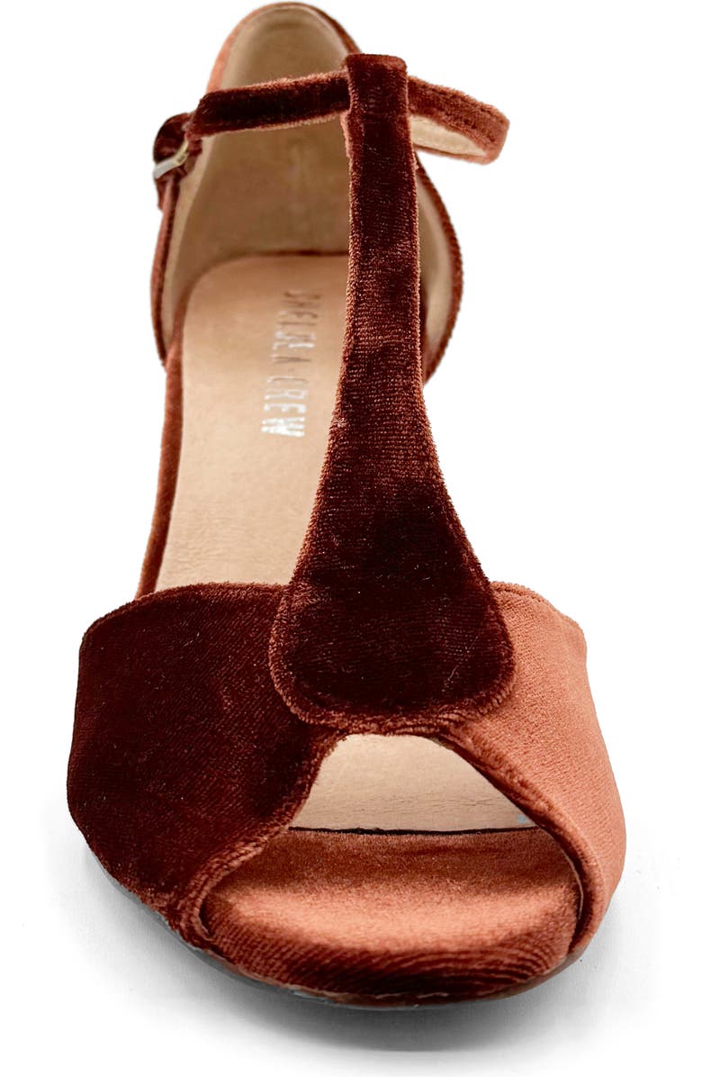 CHELSEA CREW Blondie T-Strap Sandal, Alternate, color, Rust Velvet