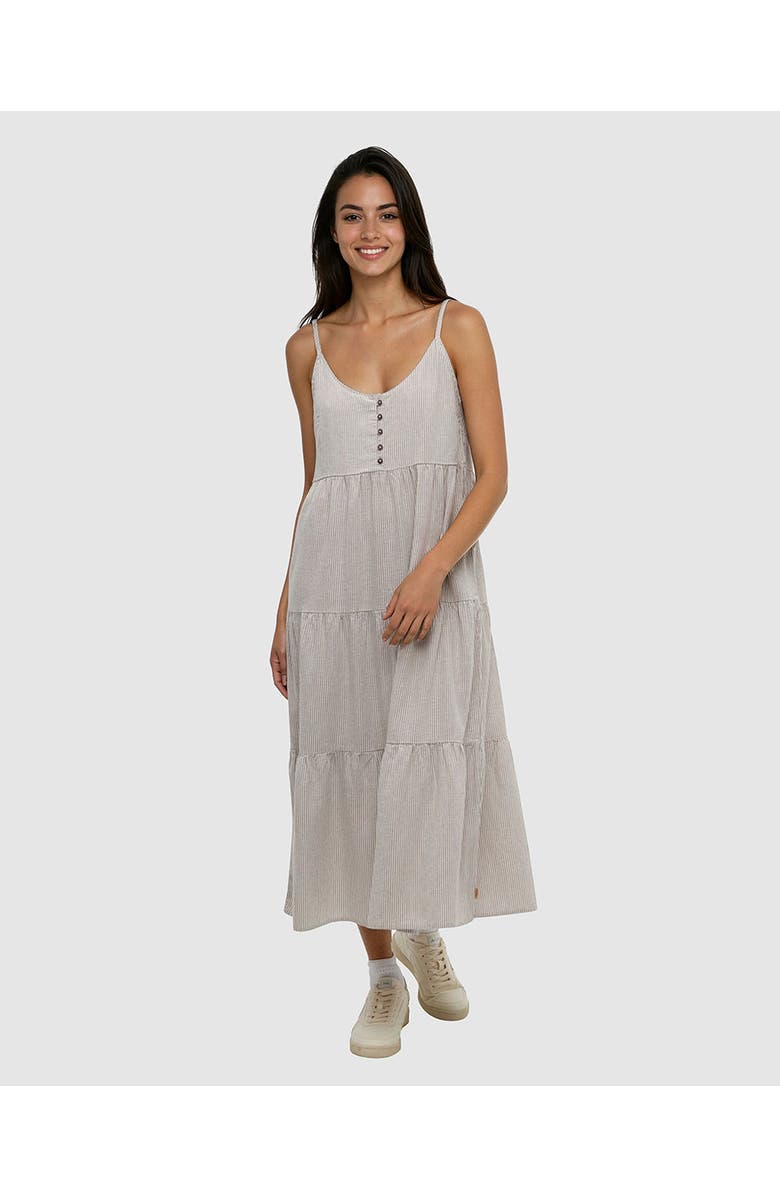 tentree Hopewell Dress, Main, color, Clay/Railroad Stripe