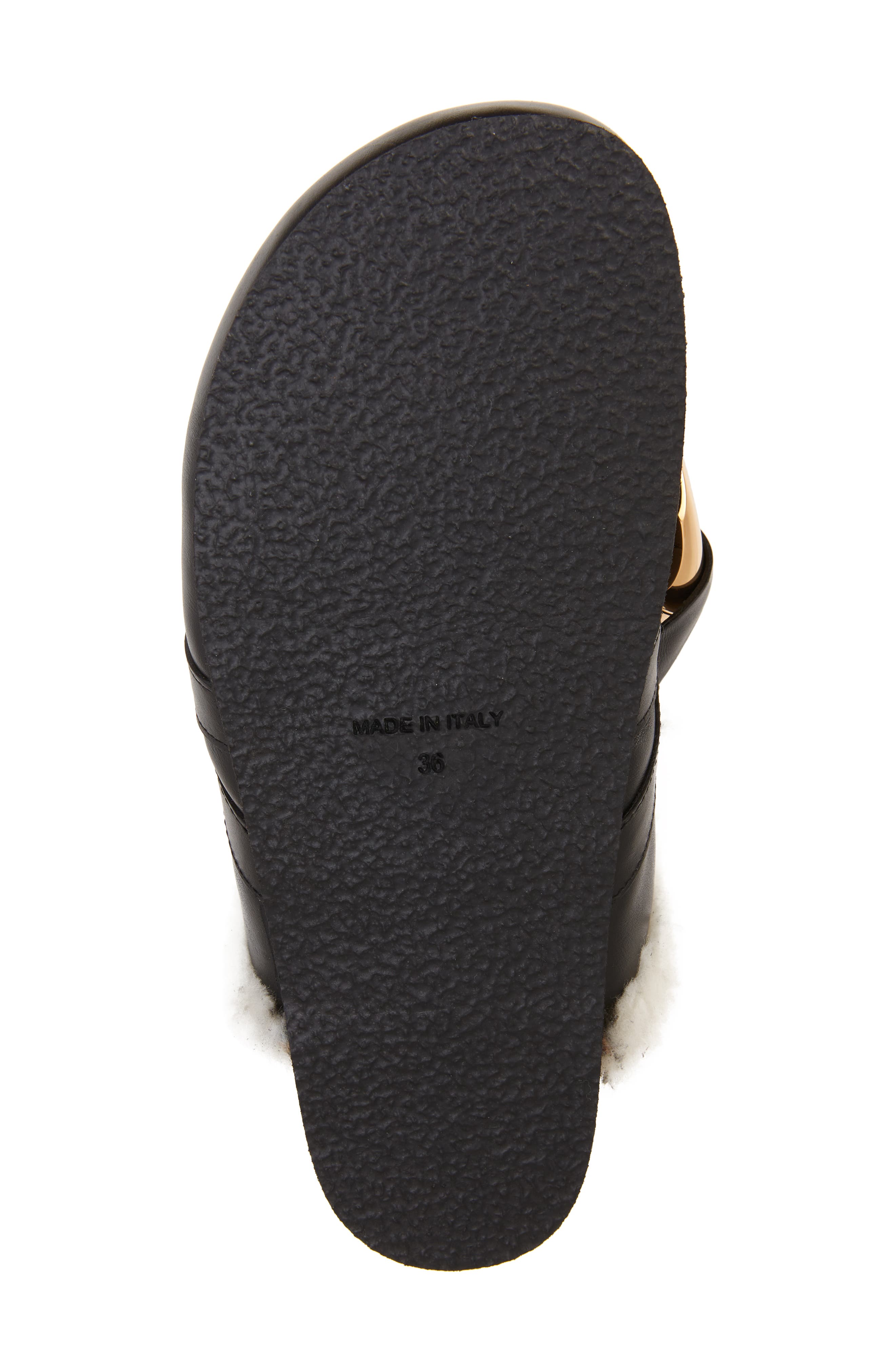 JW Anderson Chain Link Genuine Shearling Loafer Mule, Alternate, color, 