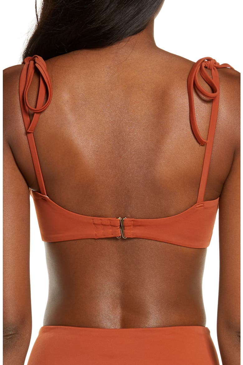 Easy Retro Tie Strap Bikini Top, Alternate, color, BROWN SPICE
