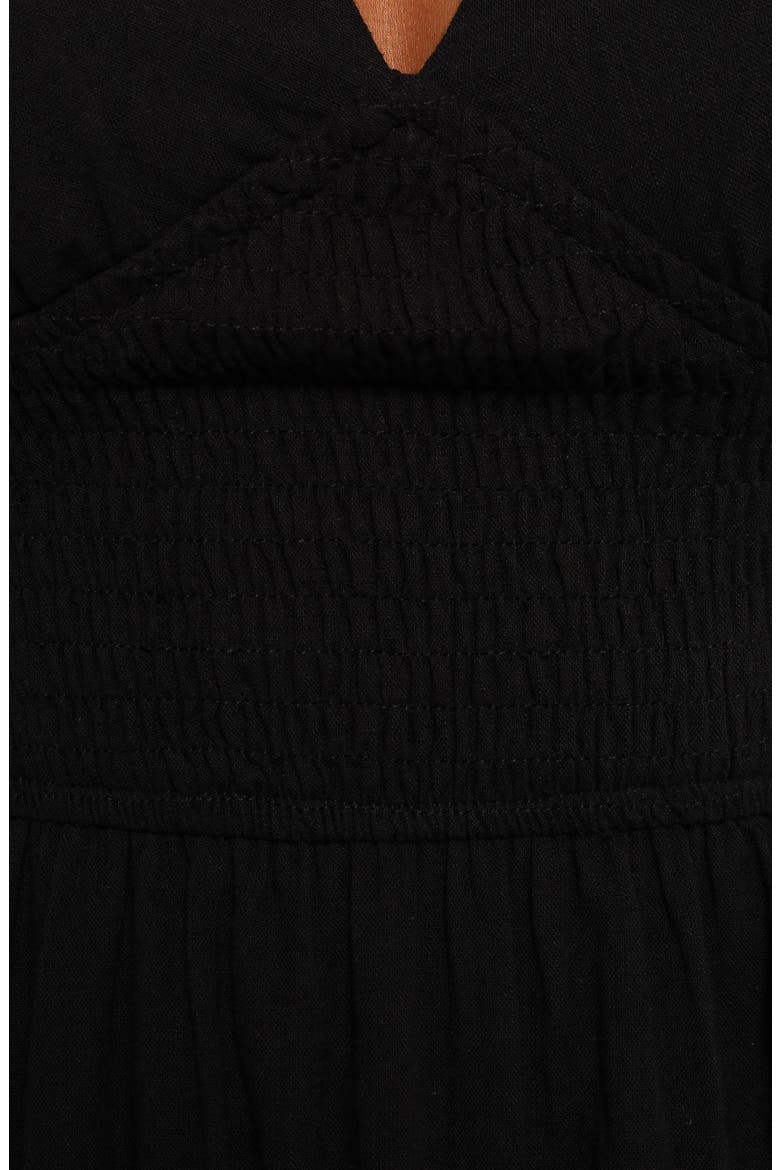 Ronnie Puff Sleeve Midi Dress, Alternate, color, BLACK