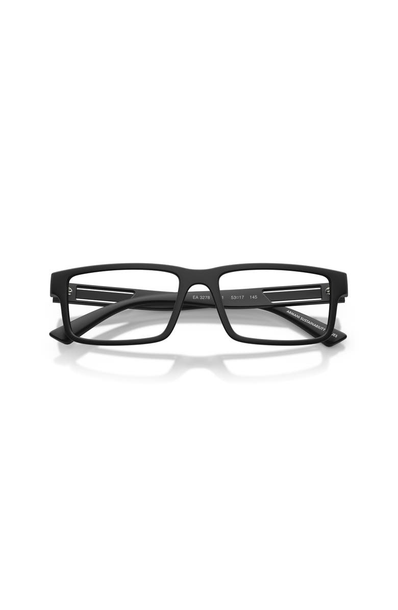 Emporio Armani 55mm Rectangle optical glasses, Alternate, color, Solid Black