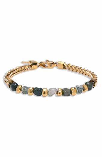 Isaac Agate Beaded Chain Bracelet