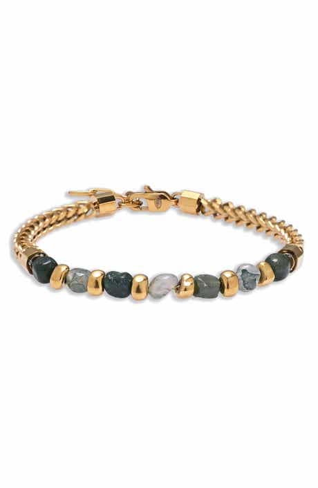 EYE CANDY LOS ANGELES Isaac Agate Beaded Chain Bracelet