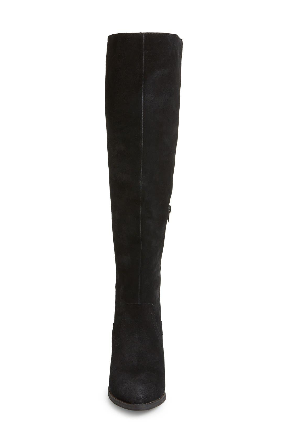 'Oakmont' Knee High Boot, Alternate, color, BLACK DISTRESSED SUEDE