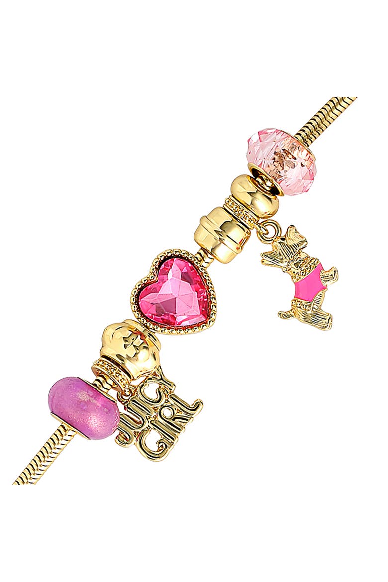 Womens Charm Bracelet 7.5", Juicy Girl and Scottie Dog Charms, Alternate, color, Gold-Tone