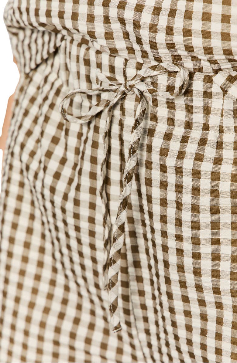 Sanctuary Easy Gingham Seersucker Shorts, Alternate, color, Timber Green/ White