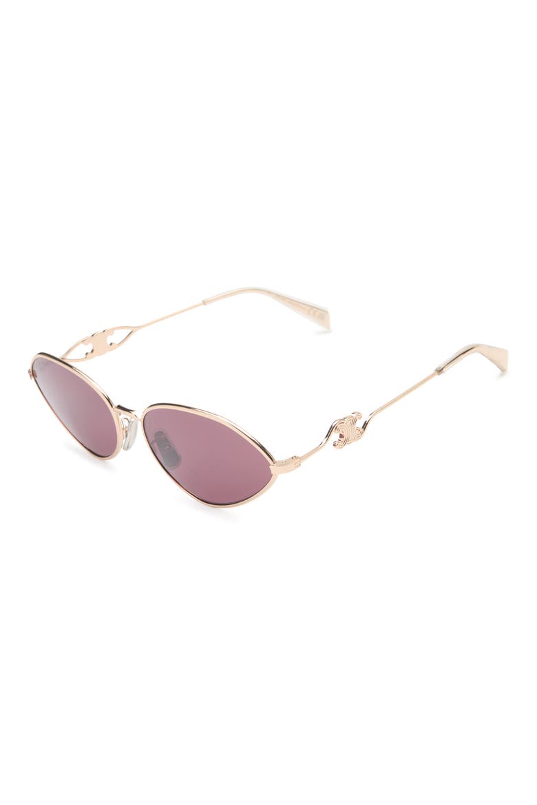 Wired 58mm Oval Sunglasses, Alternate, color, SHINY ROSE GOLD / BORDEAUX