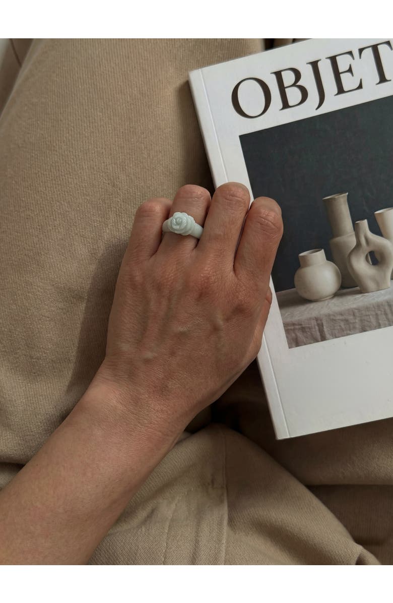 seree Rose Off-white jade ring, Alternate, color, Off White