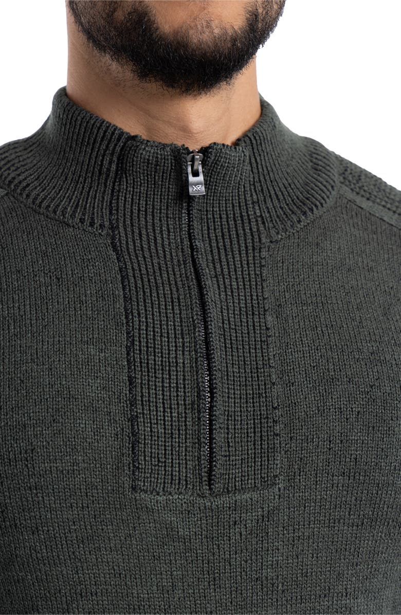 XRAY Quarter Zip Marble Knit Sweater, Alternate, color, Olive Marble