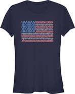 Lost Gods Juniors Lost Gods Roses and Daisies American Flag T Shirt