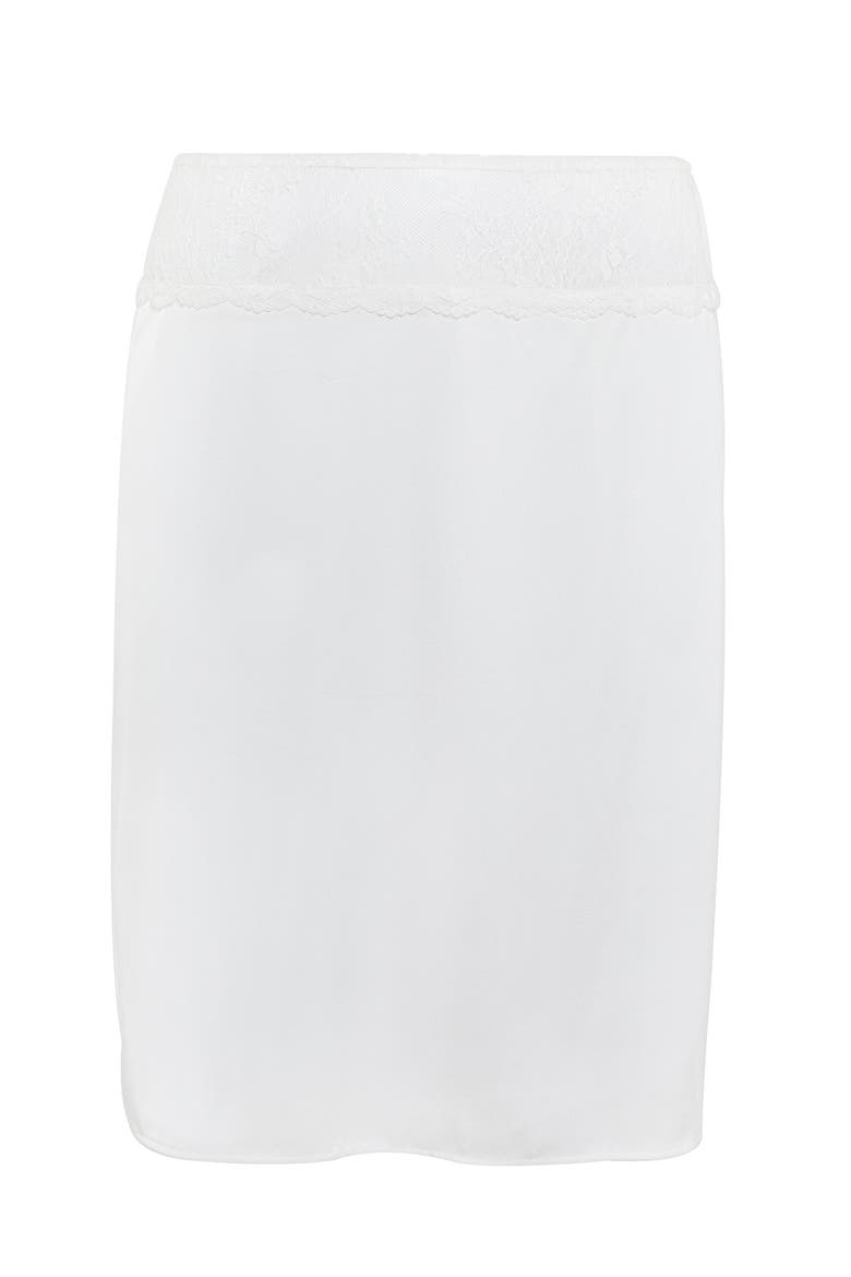 Evangeline Midi Satin Skirt, Alternate, color, White