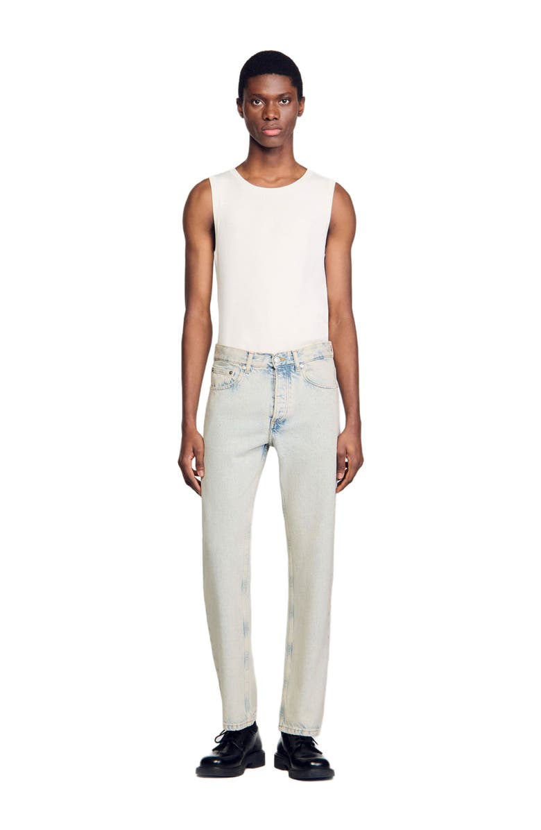 SANDRO Regular faded jeans, Alternate, color, Blue Vintage - Denim