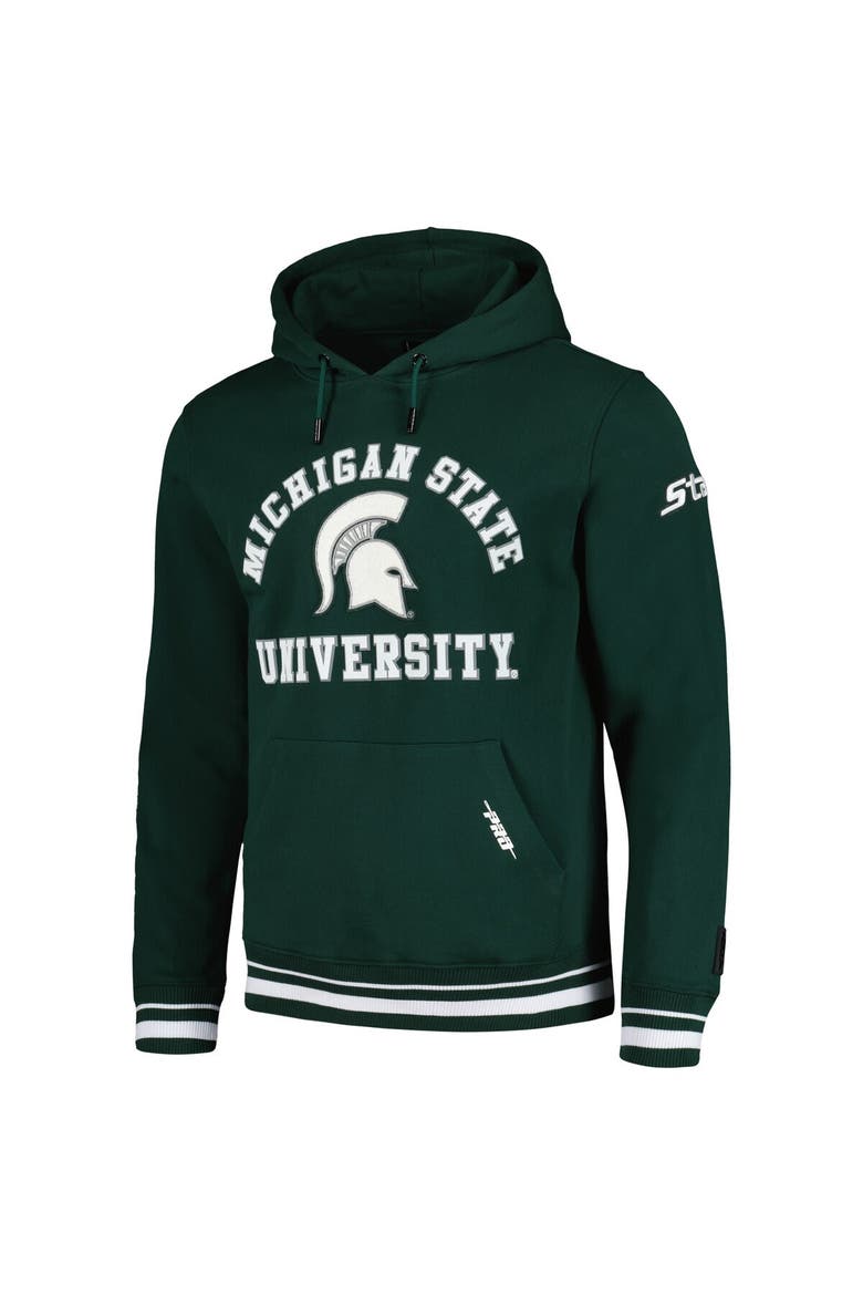 Men's Pro Standard Green Michigan State Spartans Classic Stacked Logo Pullover Hoodie, Alternate, color, Green