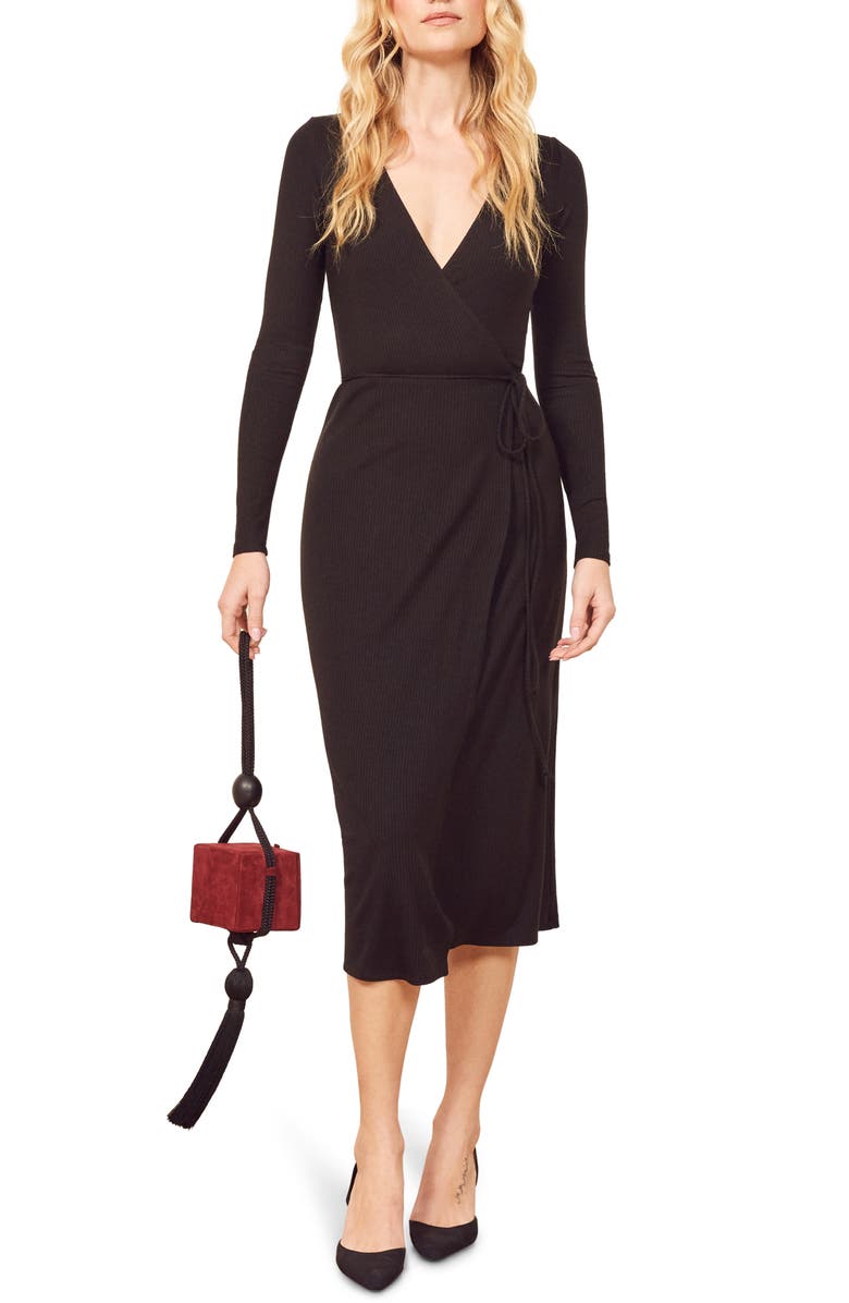 Reformation Celine Wrap Sweater Dress, Main, color, 