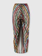 Missoni Ruched Long Skirt In Lamé Viscose With Micro Zigzag Pattern