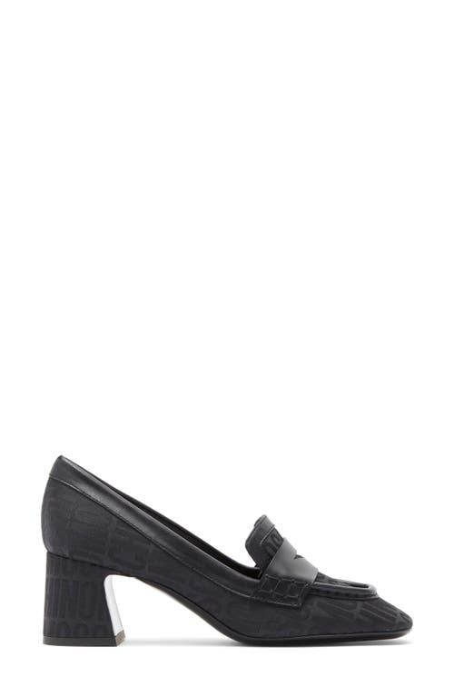 Moschino Logo Jacquard Loafer Pump In Black