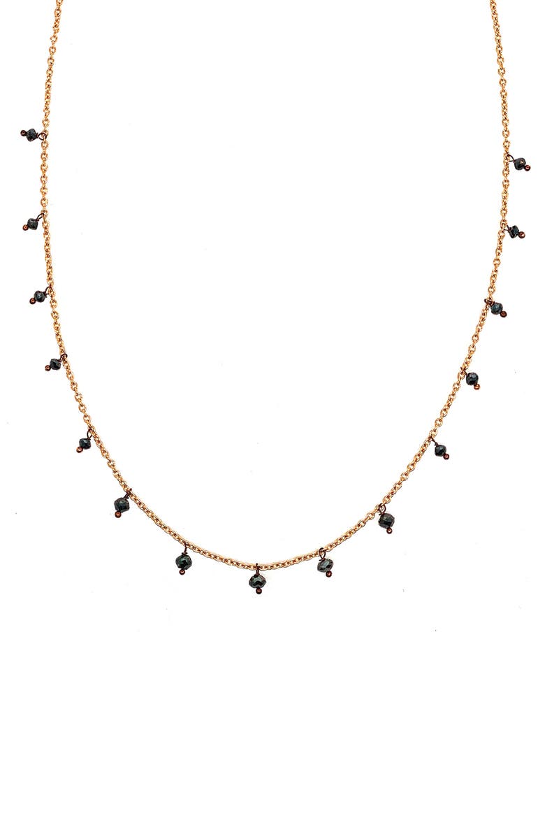 Black Diamond Drop Necklace, Main, color, D1.90 BDI 18KRG