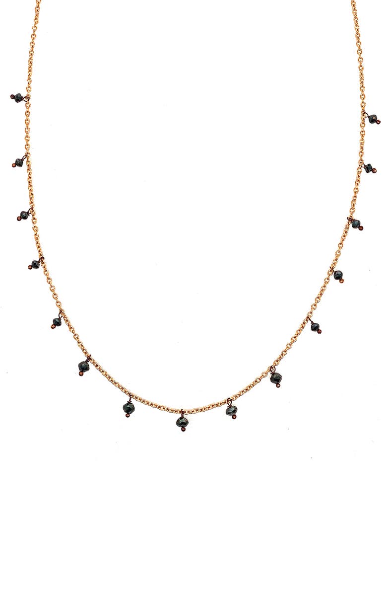 Sethi Couture Black Diamond Drop Necklace, Main, color, Rose Gold/ Diamond