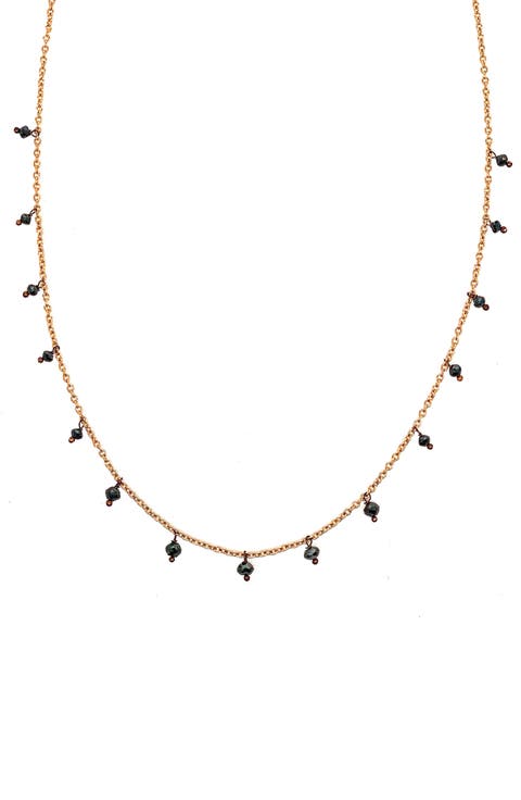 Black Diamond Drop Necklace