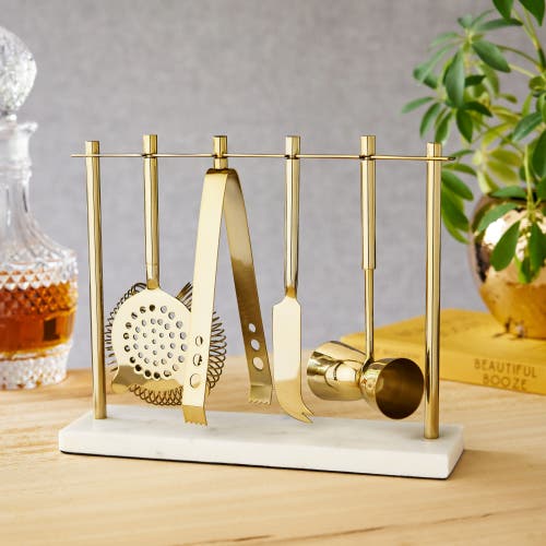 Twine Marble Bar Tool Set In Gold