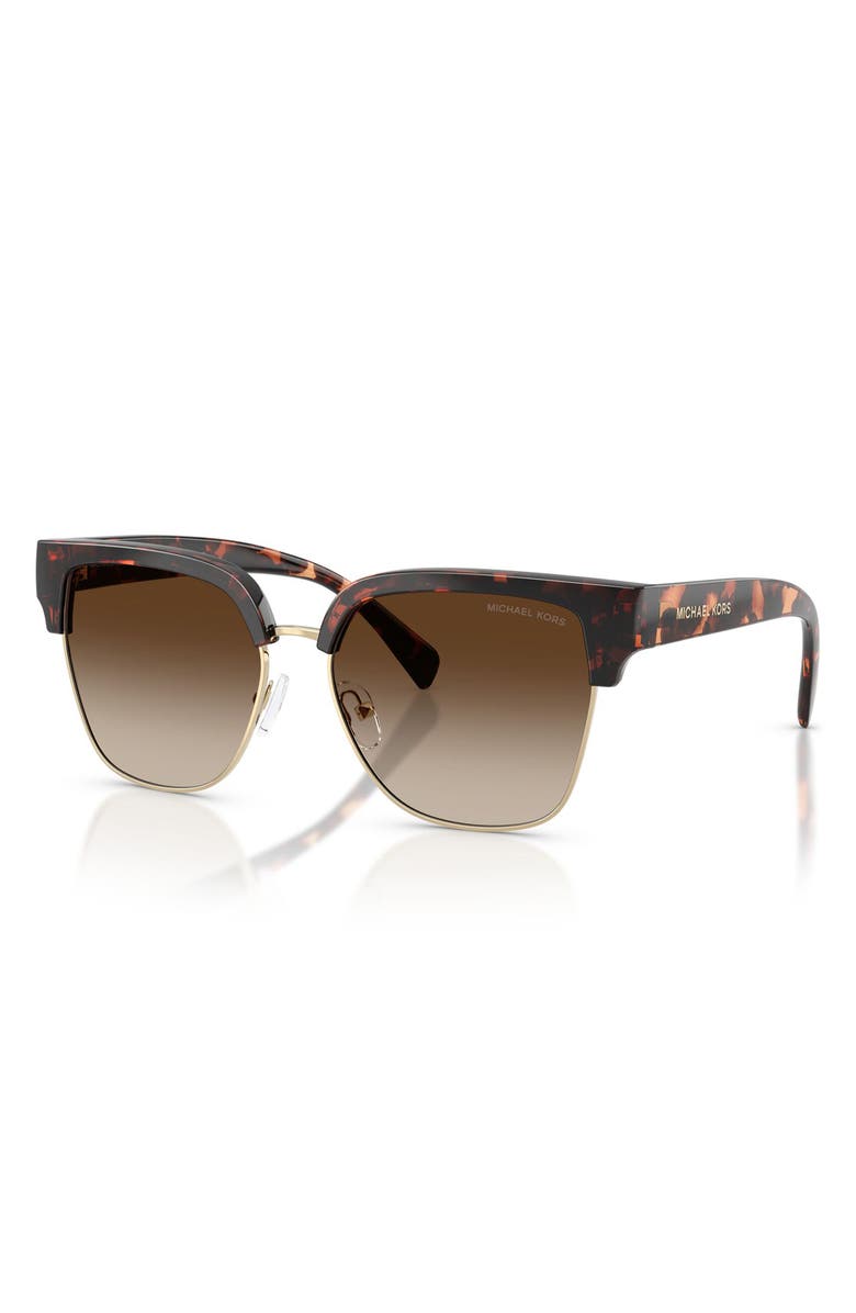 Michael Kors St. Eustatius 56mm Square Sunglasses, Alternate, color, Dark Tortoise / Smoke Gradient