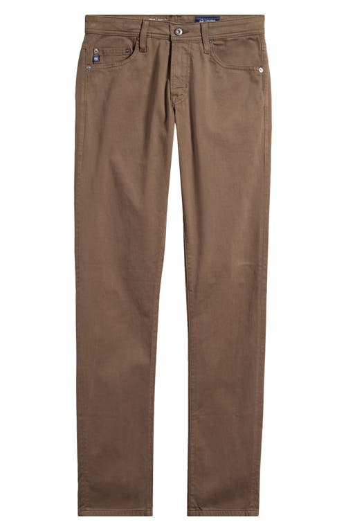 Ag Tellis Sueded Stretch Sateen Slim Leg Pants In Rich Espresso
