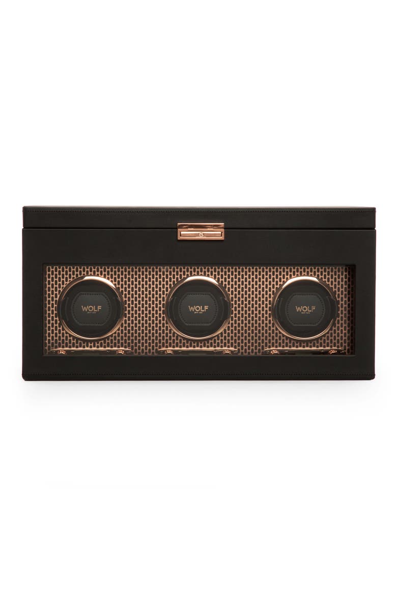 Axis Triple Watch Winder with Storage, Main, color, COPPER