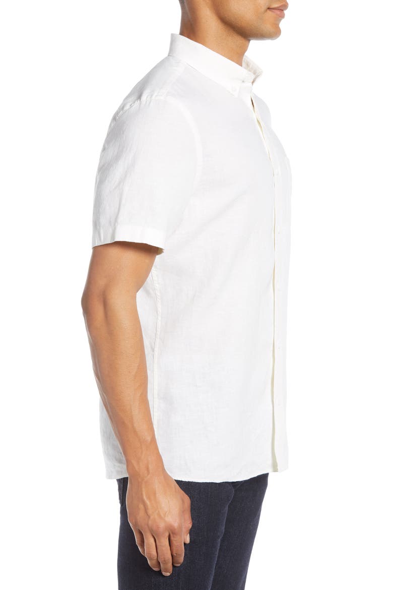 Linen Slim Fit Shirt, Alternate, color, WHITE