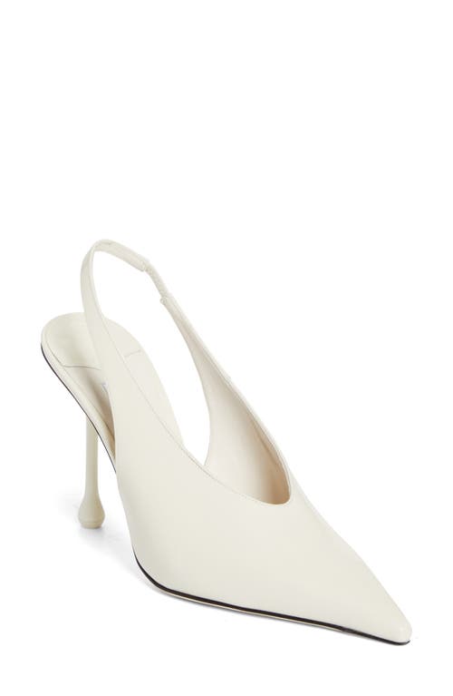 Jimmy Choo Isa Pointed Toe Slingback Pump In Latte Patent