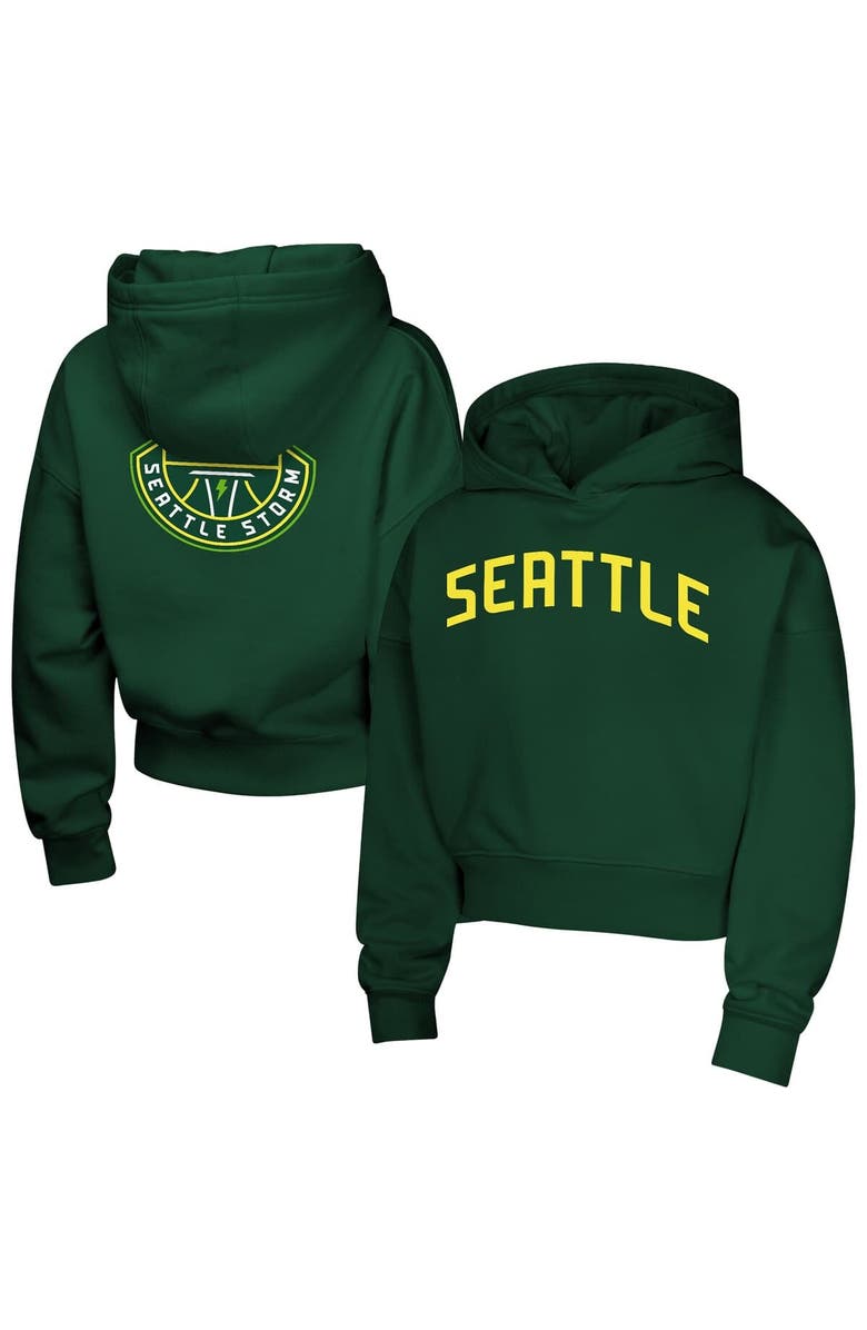 Outerstuff Girls Youth  Green Seattle Storm Closer Pullover Hoodie, Main, color, Green