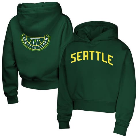 Girls Youth  Green Seattle Storm Closer Pullover Hoodie