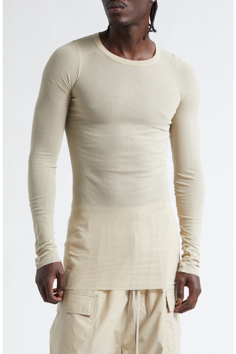 Long Sleeve Rib T-Shirt, Main, color, SAND