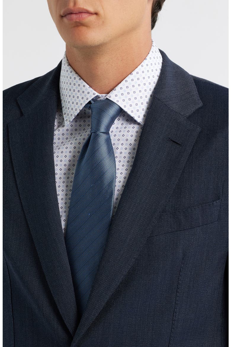 Heston Slim Fit Textured Stretch Wool Suit, Alternate, color, DARK BLUE