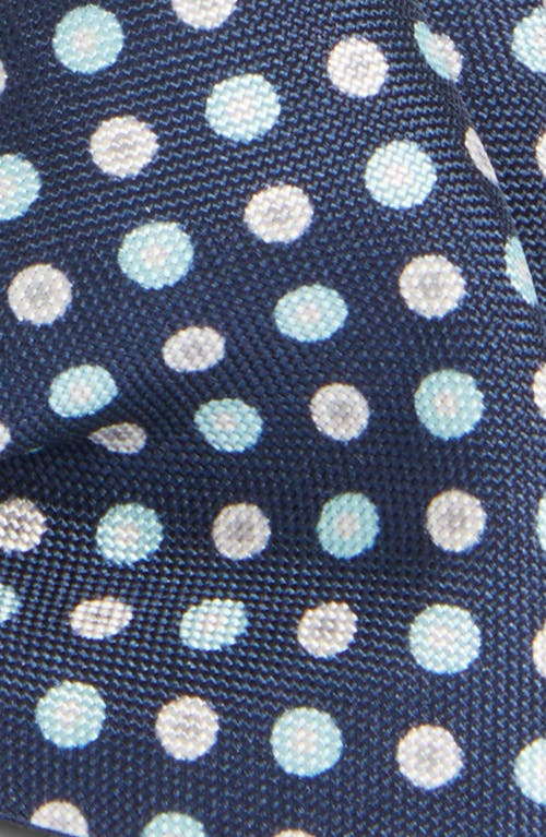Shop Edward Armah Neat Polka Dot Silk Bow Tie In Navy