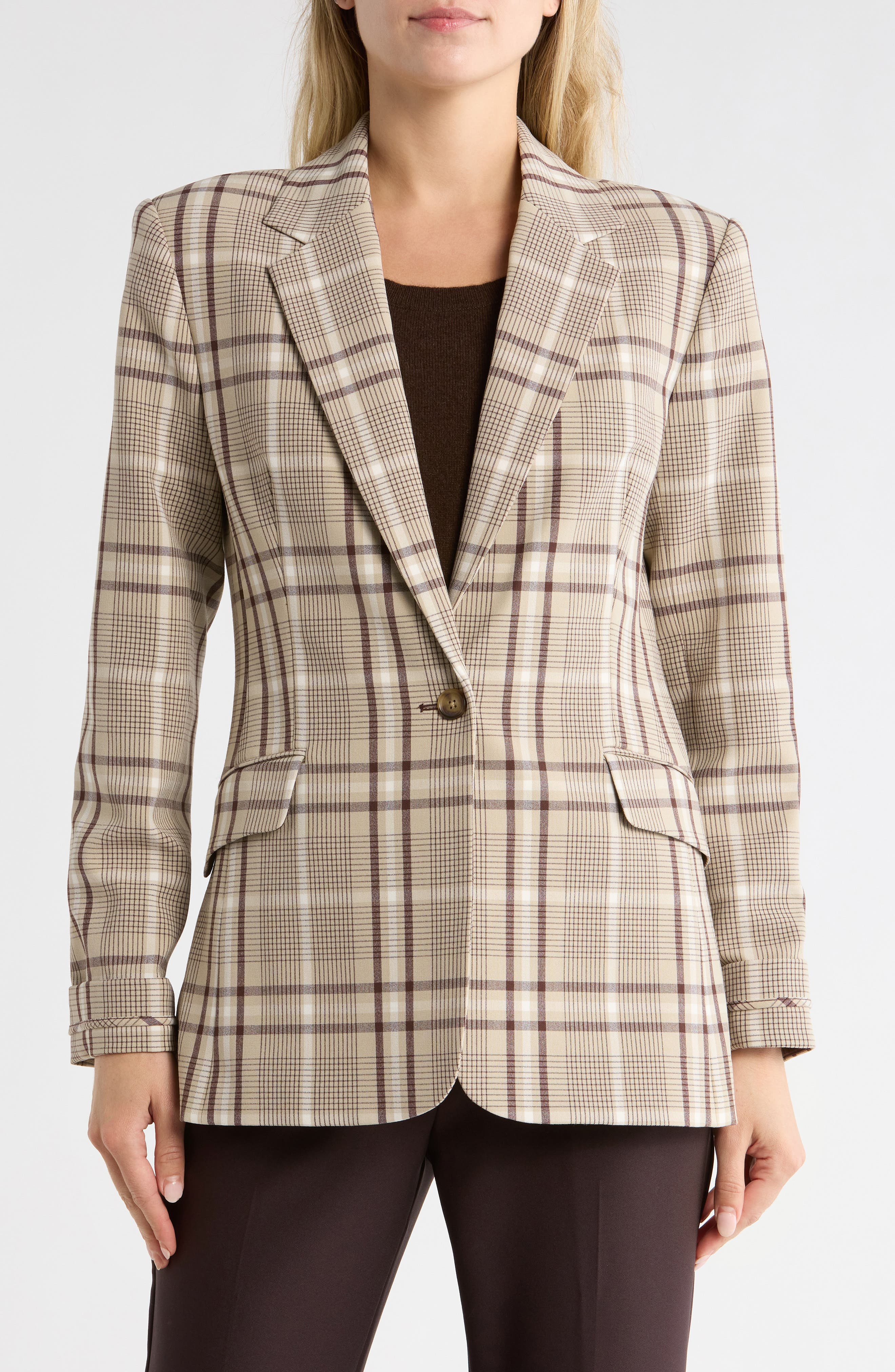 Simkhai Lillie Plaid Notch Lapel Blazer