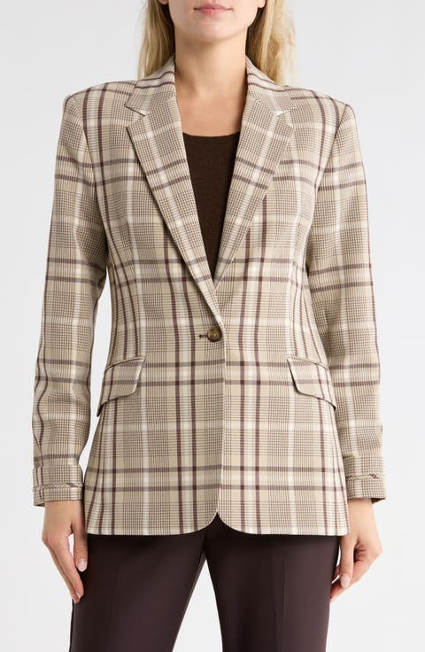 Lillie Plaid Notch Lapel Blazer