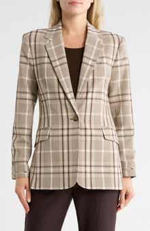 Simkhai Lillie Plaid Notch Lapel Blazer