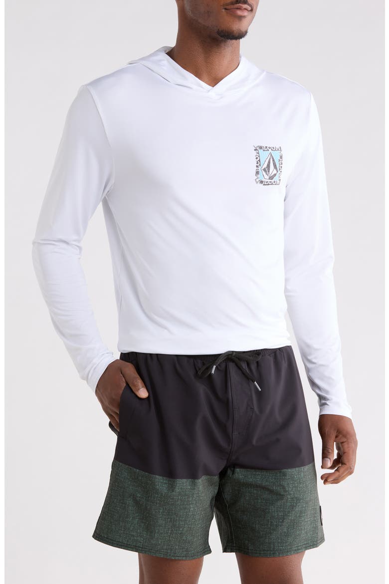 Hooded Swim Shirt & Shorts Set, Main, color, WHITE