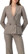 IVONNE Double-Breasted Prince of Wales Blazer