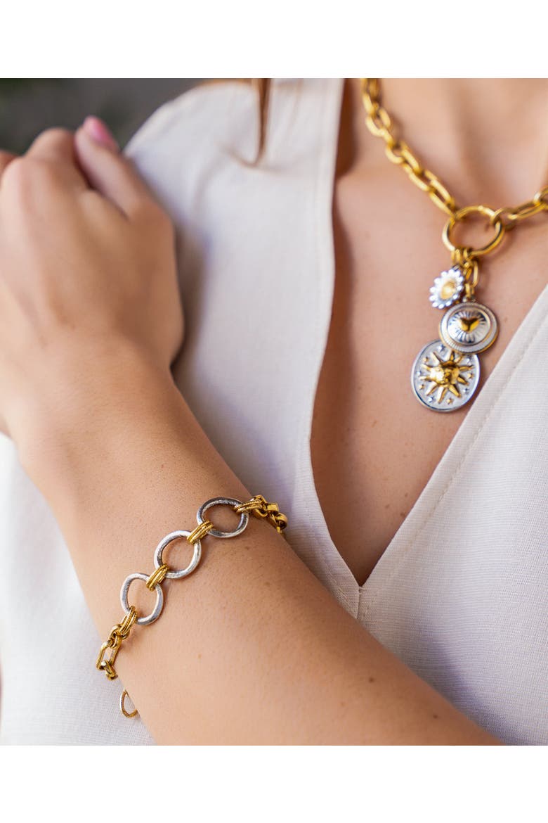 Mixed Metal Bracelet, Alternate, color, Gold
