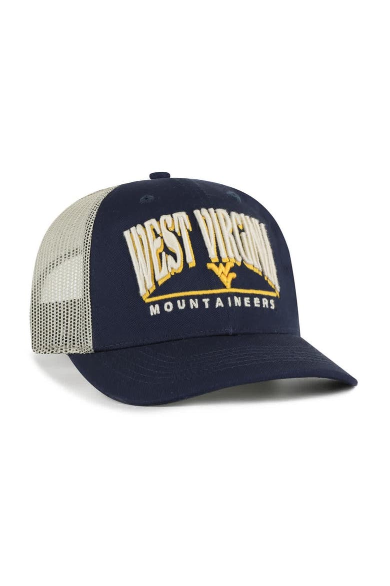 Men's '47 Navy West Virginia Mountaineers Arid Adjustable Trucker Hat, Alternate, color, Navy