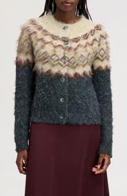 Sam Edelman Brushed Fair Isle Cardigan