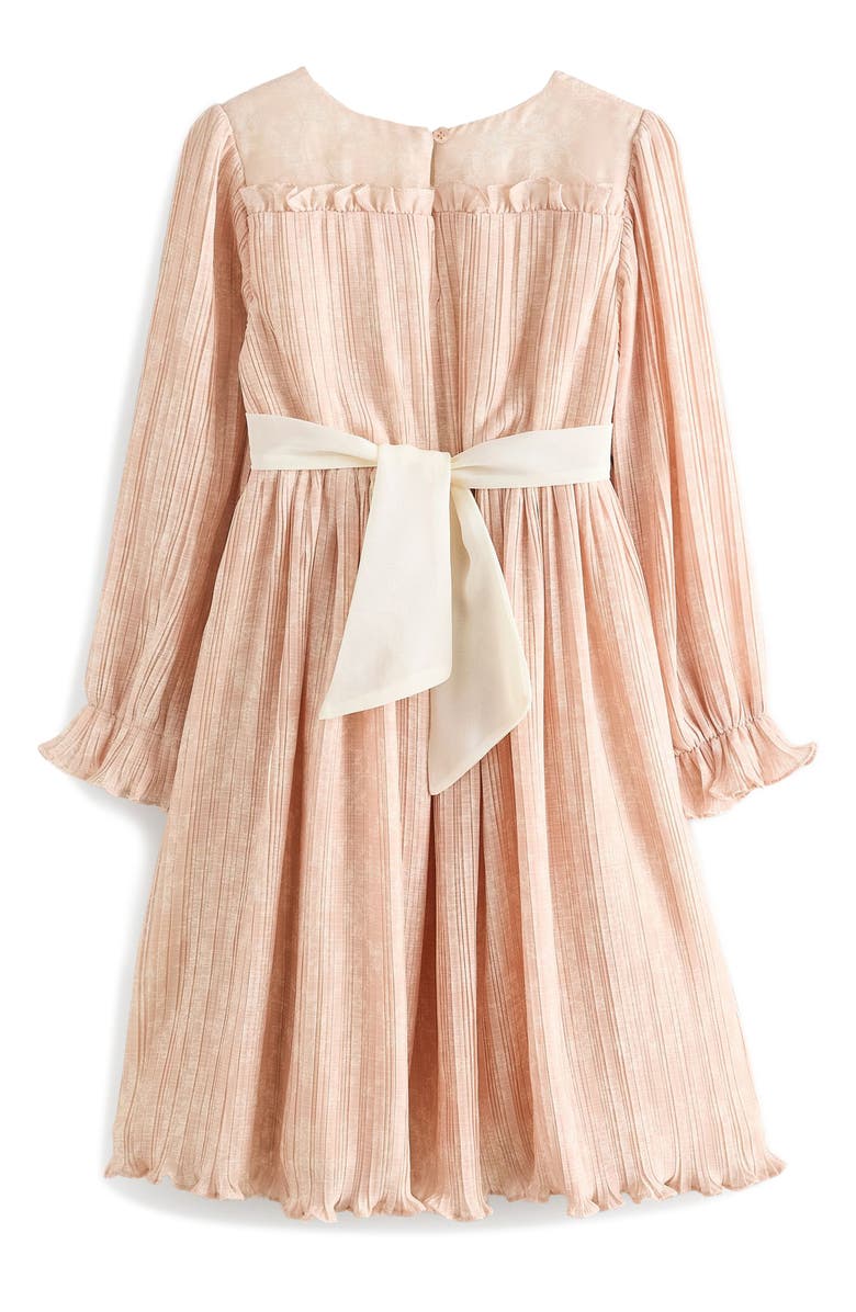 Laura Ashley Kids' Pleated Long Sleeve Dress, Alternate, color, 