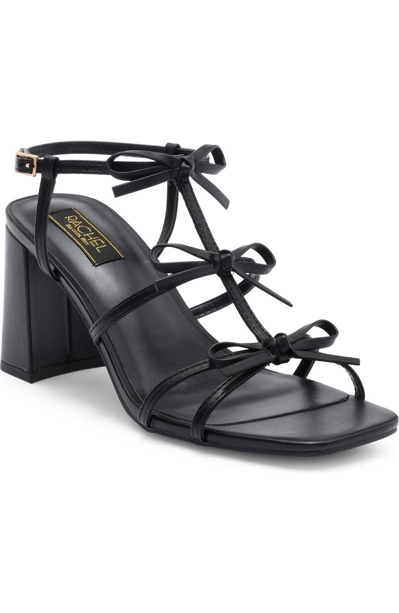 RACHEL Rachel Roy Cologne Bow Block Heel Sandal, Main, color, Black