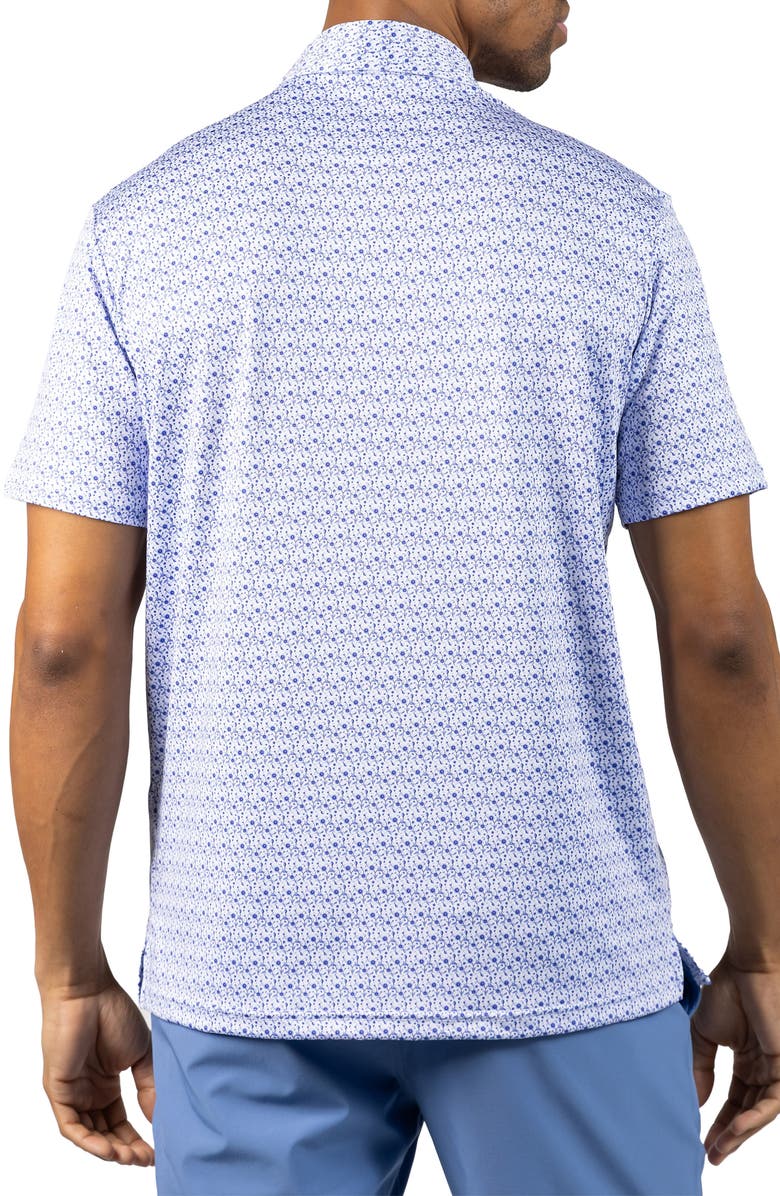 TailorByrd Floral Chain Print Performance Polo, Alternate, color, Blue