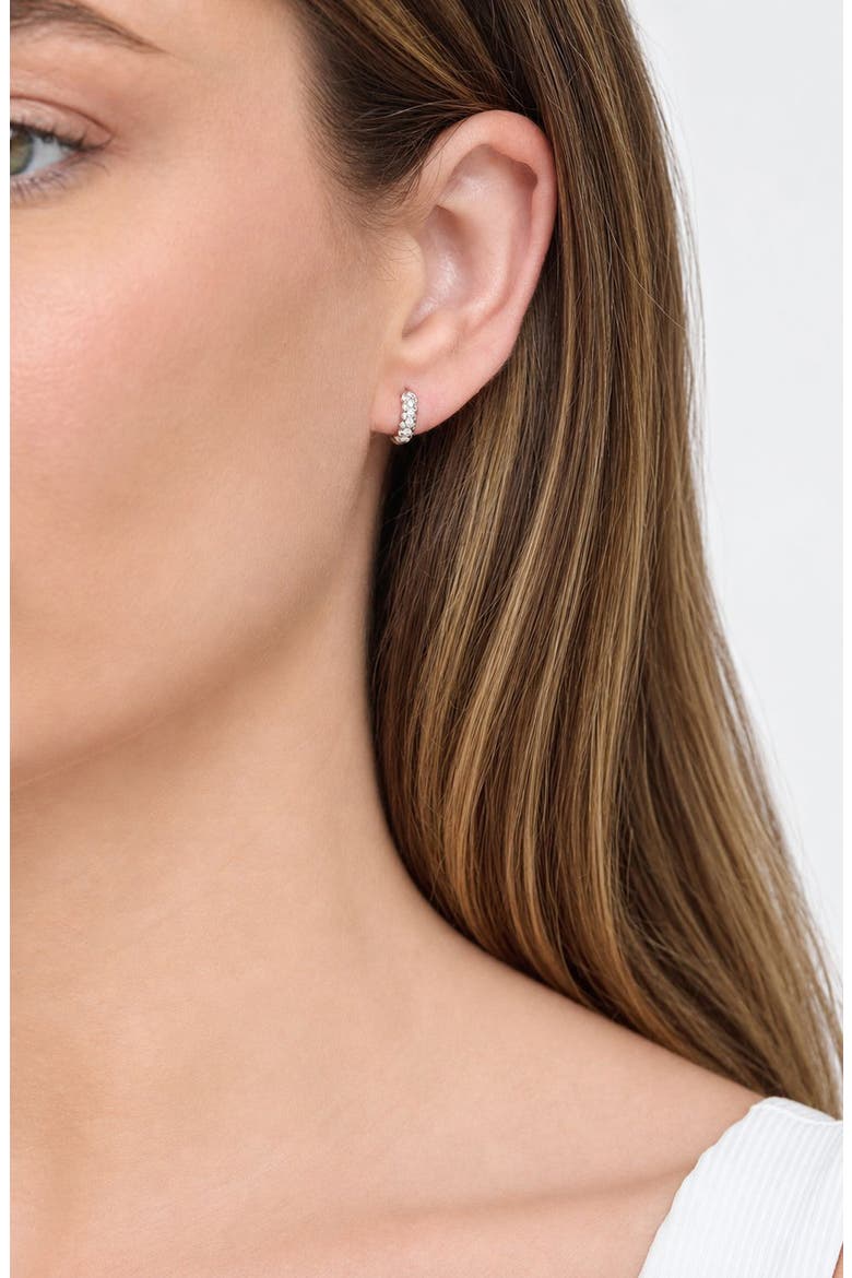 Getty 18k Gold Diamond Hoop Earrings, Alternate, color, 18KW