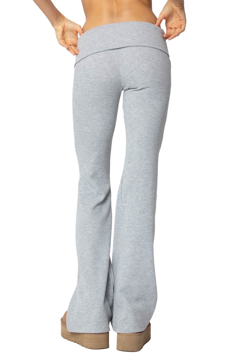 Sab Waffle Knit Foldover Pants, Alternate, color, GRAY-MELANGE