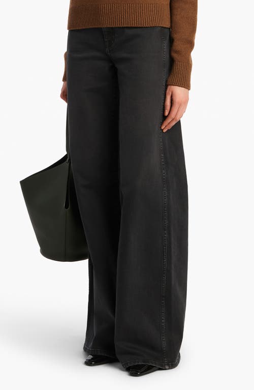 Khaite Dane High Waist Wide Leg Jeans In Black